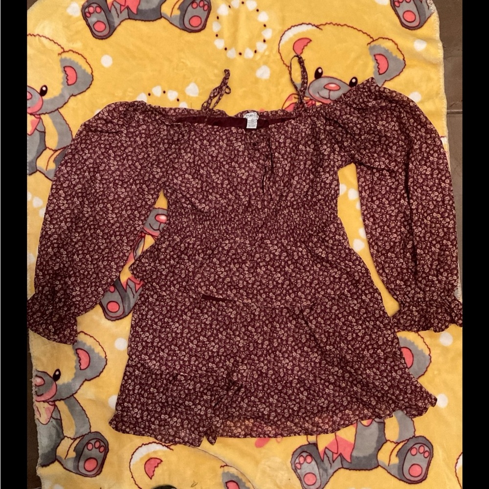Rue21 Burgundy Floral Midi Dress